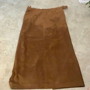 Ladies suede long skirt
